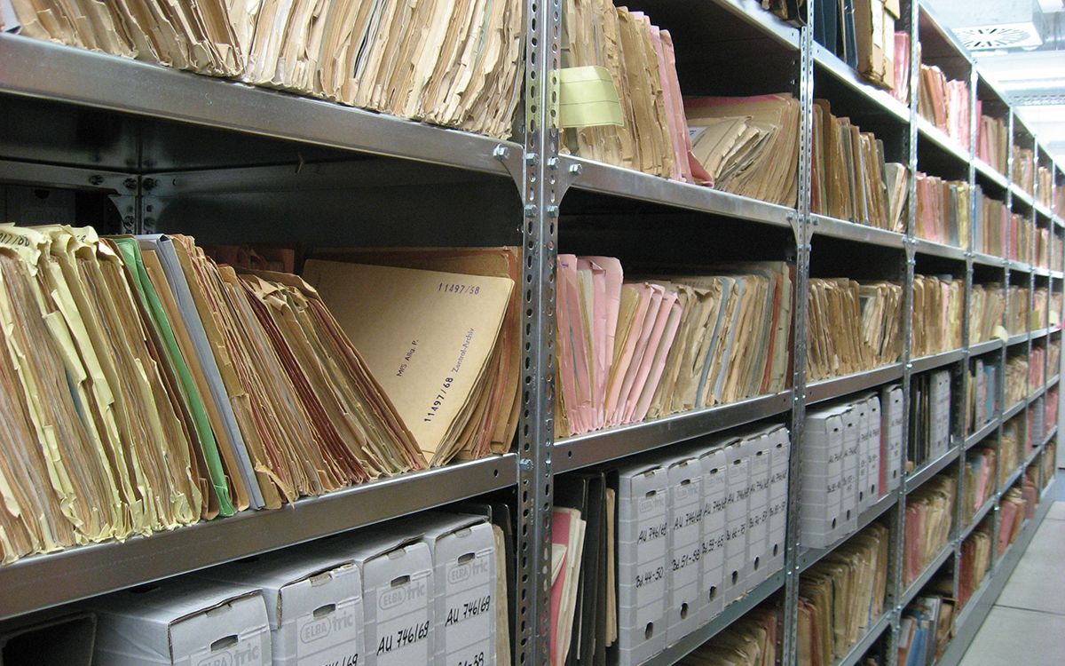 Old files in a basement archive