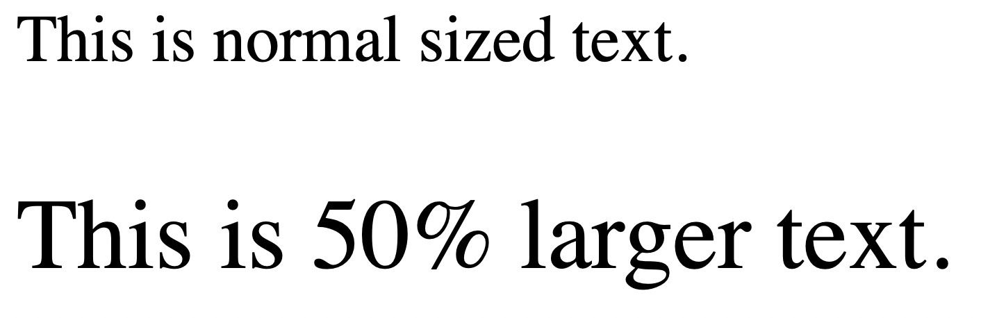 make text larger in html