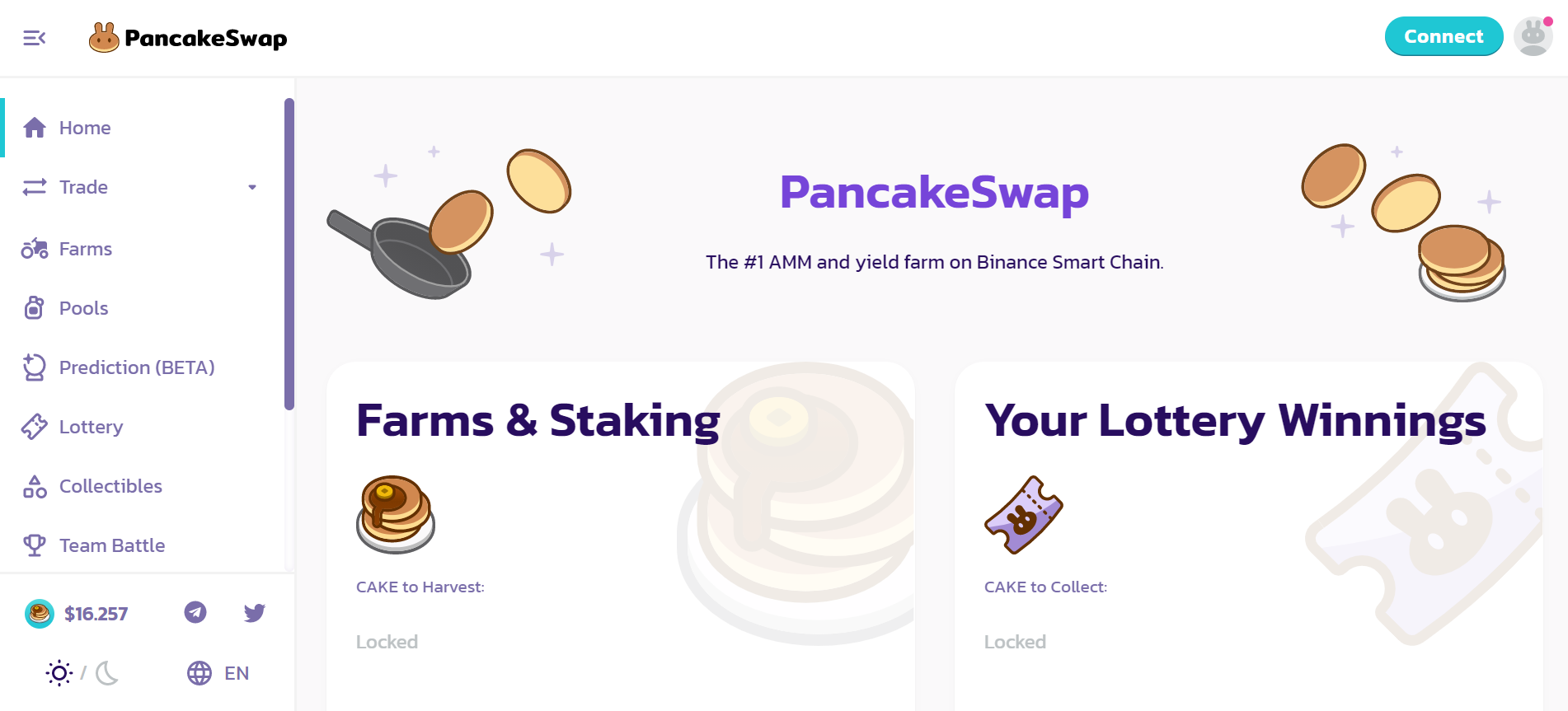 Screen capture of PancakeSwap homepage