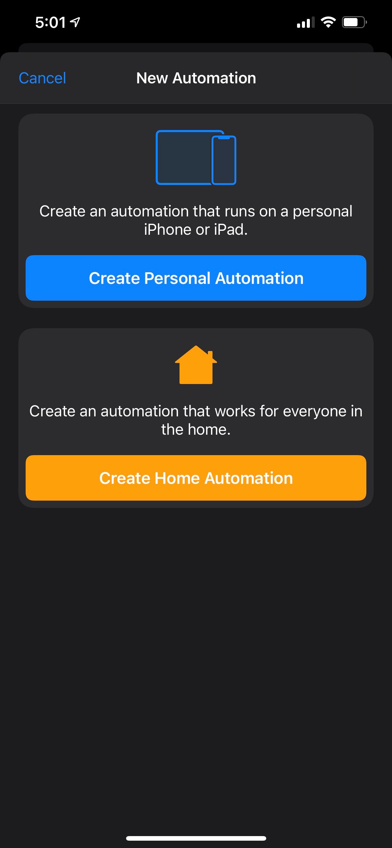 Personal or home automation choice