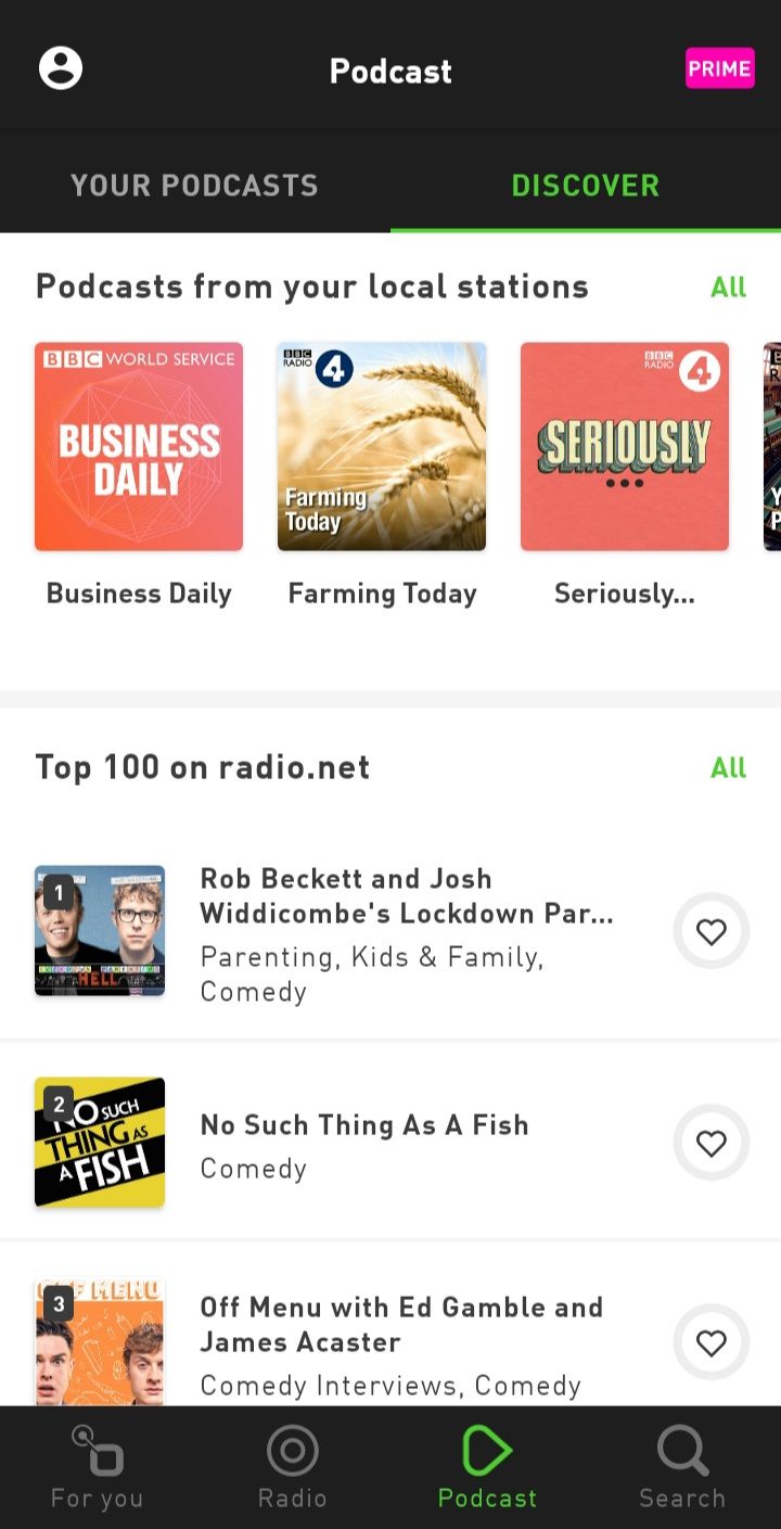 radio.net podcast page screenshot