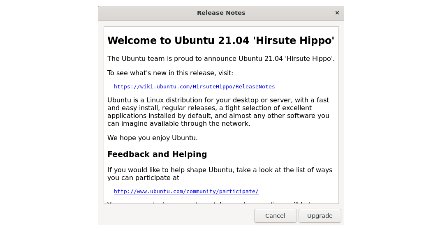 release note ubuntu2104 1 - Come aggiornare Ubuntu 20.04 a Ubuntu 21.04