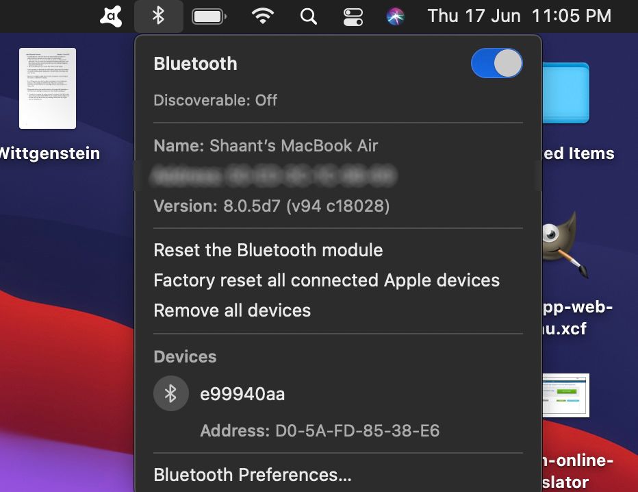 reseting the bluetooth module