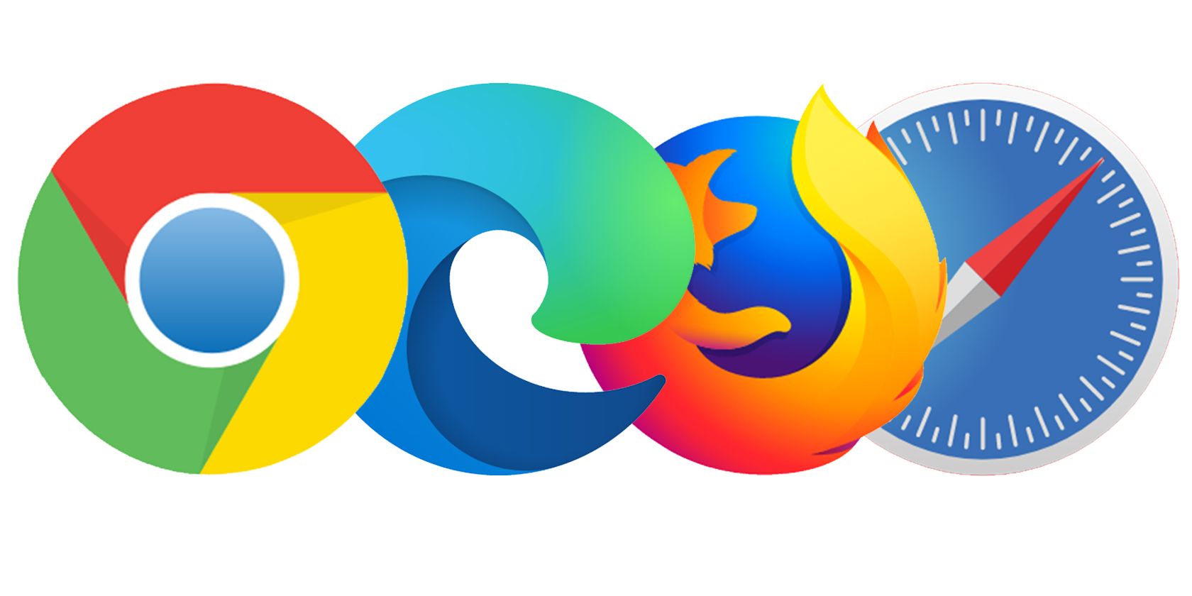 Chrome, Edge, Firefox and Safari logos