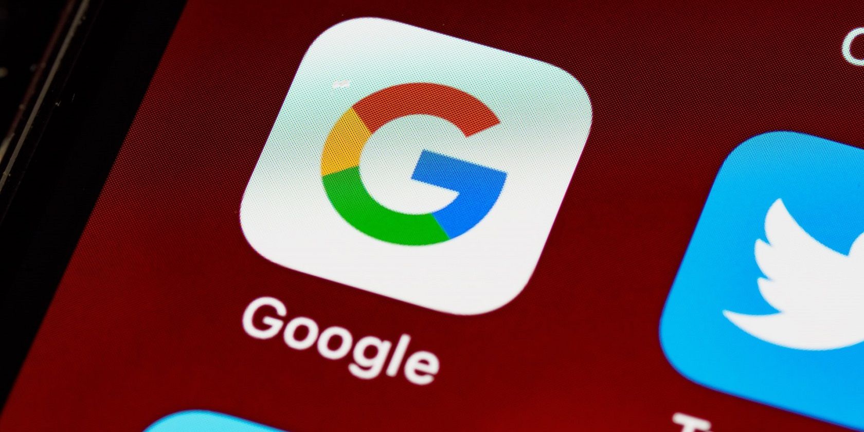 Google app logo on smartphone display