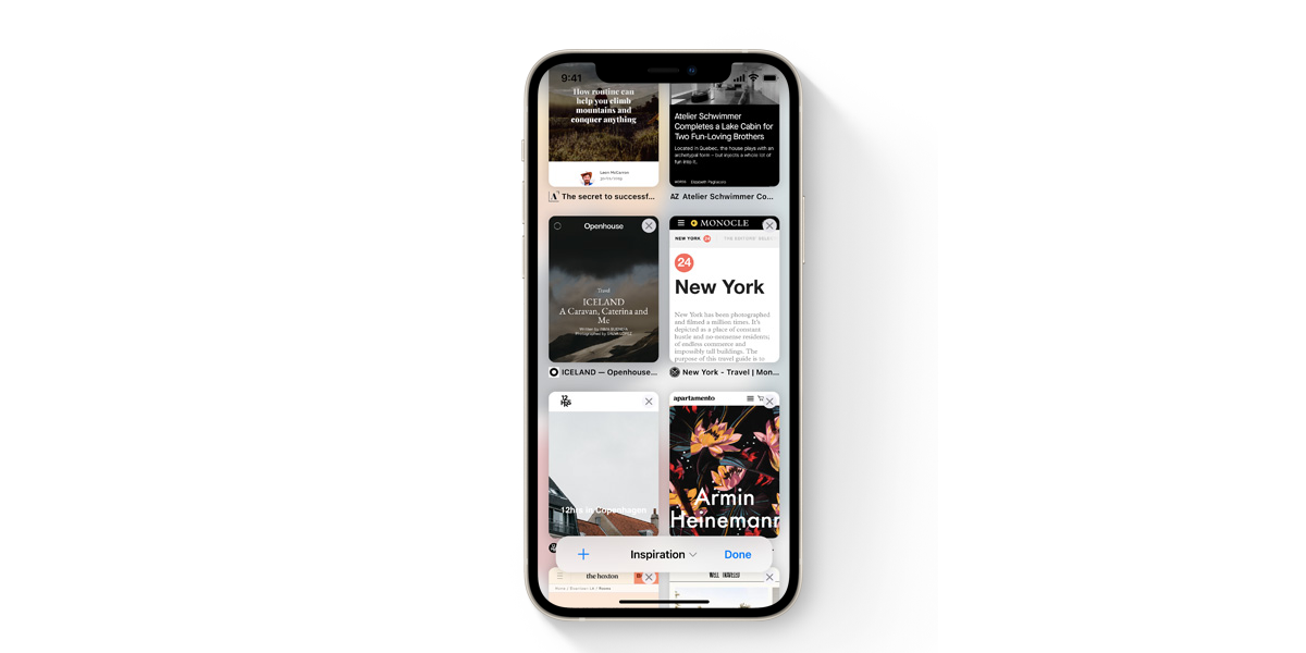 Redesigned tab layouts in Safari for iOS 15.