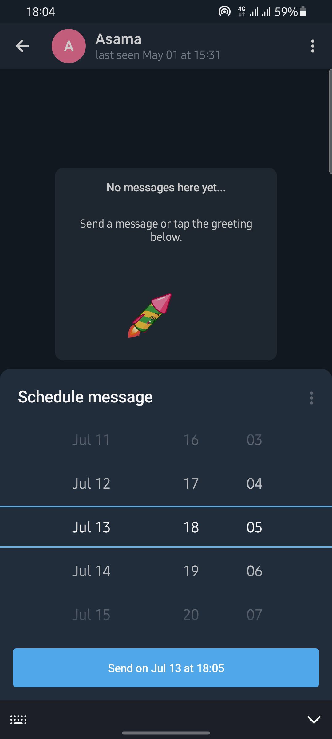 page showing how to schedule messages on telegram