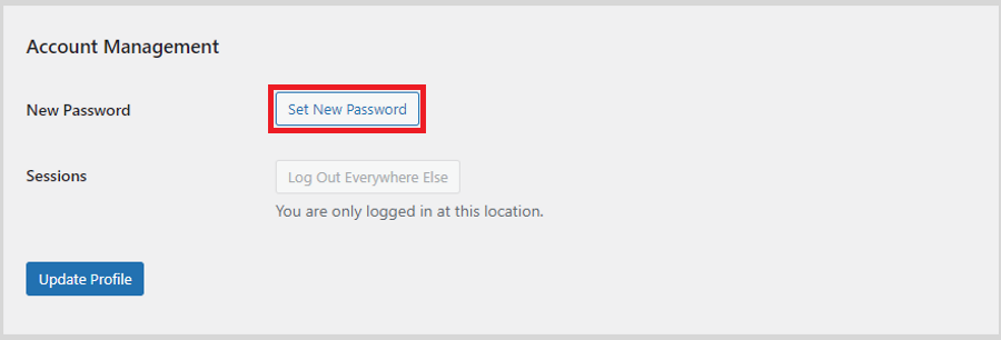 set new WordPress password