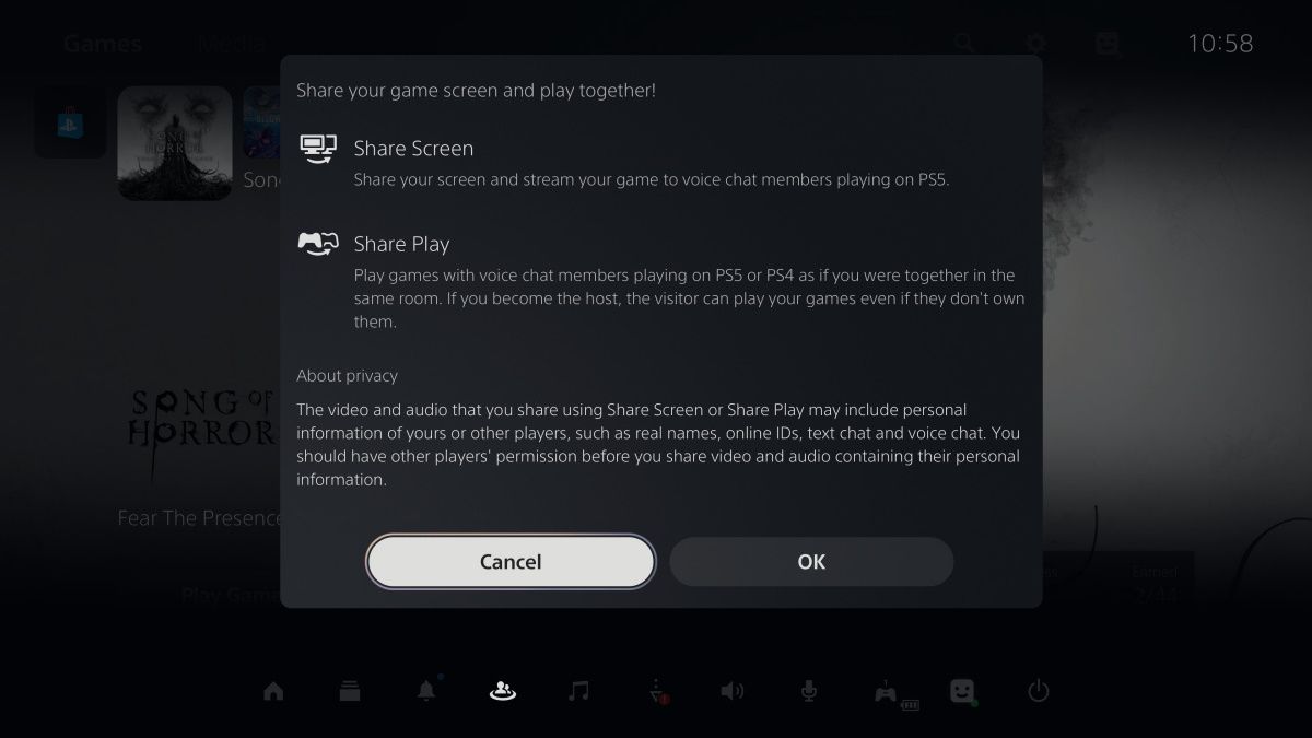 share play screen