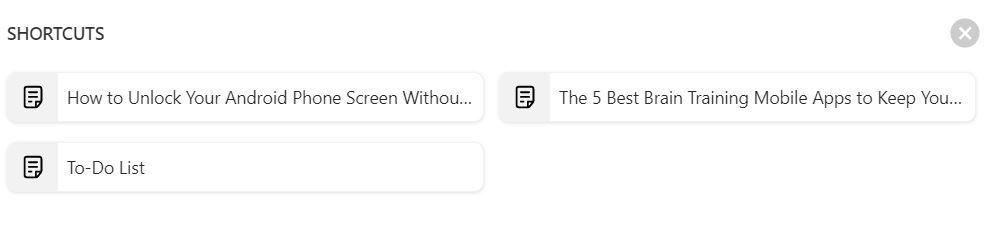Shortcuts in Evernote