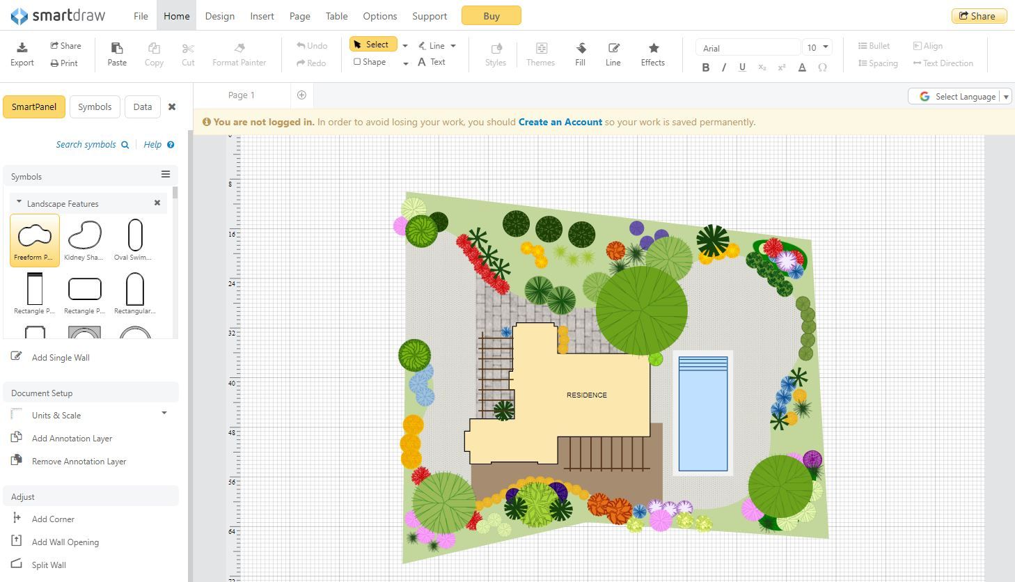 Die 9 besten kostenlosen Online-Tools für die Landschafts- und Gartengestaltung - smartdraw landscape design