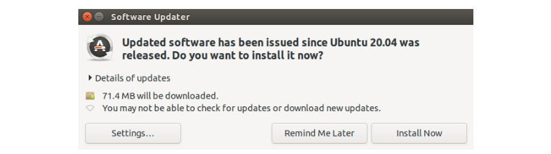 software update 2 - Come aggiornare Ubuntu 20.04 a Ubuntu 21.04