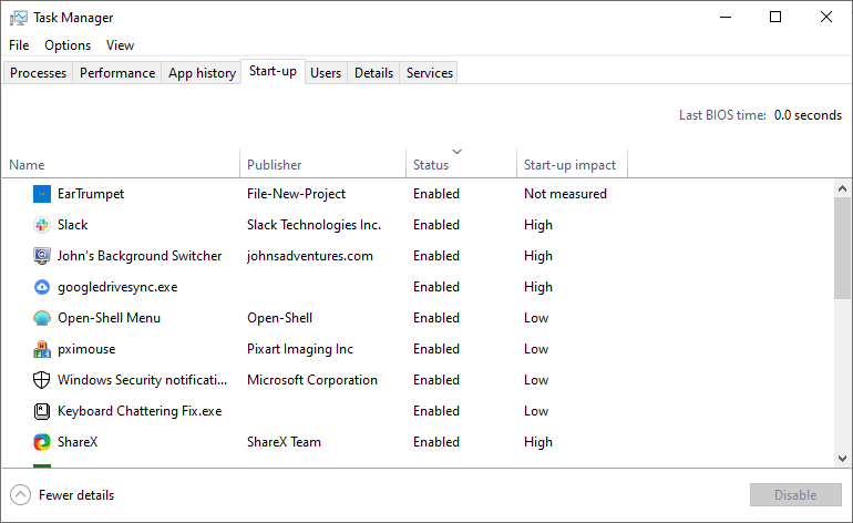 taskmanager windows startup