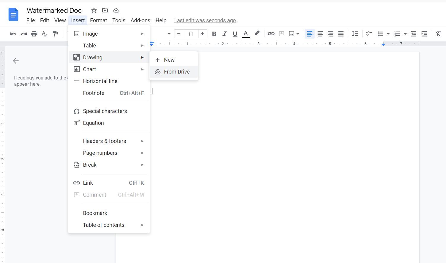 So fügen Sie ein Wasserzeichen in Google Docs hinzu - transfer google drawing to google doc