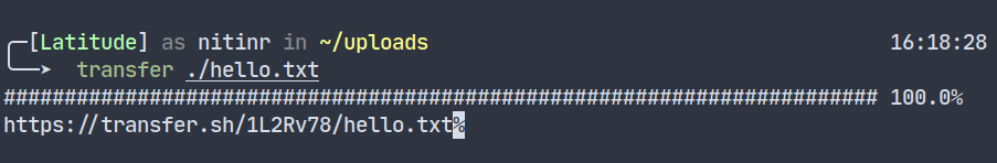 Shell function for transfer.sh