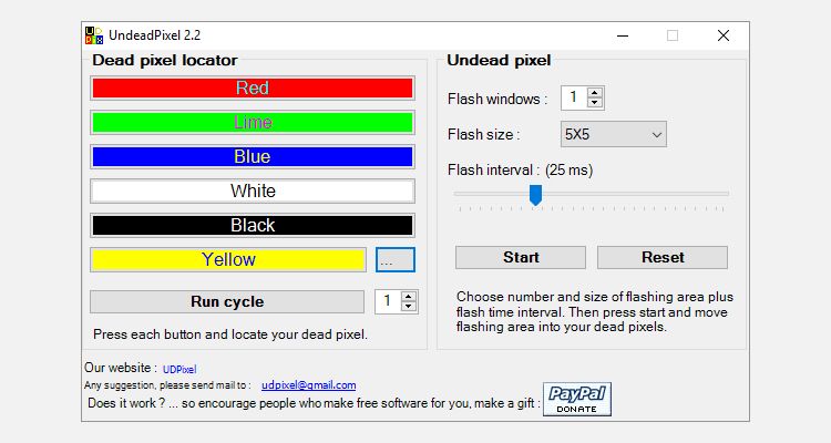 undead pixel screen fixer tool