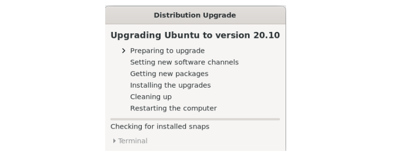 upgrade start - Come aggiornare Ubuntu 20.04 a Ubuntu 21.04