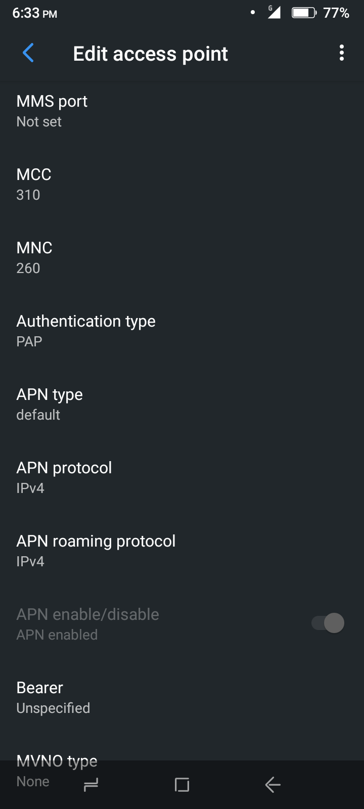 t-mobile apn settings that can be modified