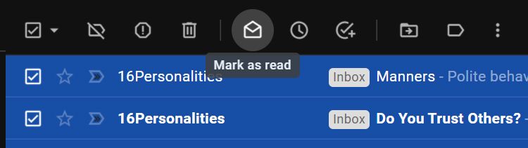 Mark as read button for unread emails on Gmail