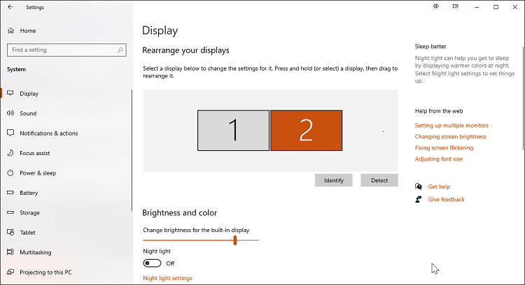 Windows 10 native Multi Display Support