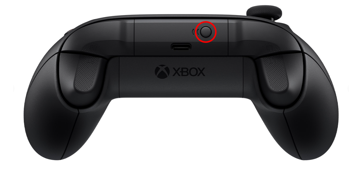 Pairing button on the Xbox Series X controller.