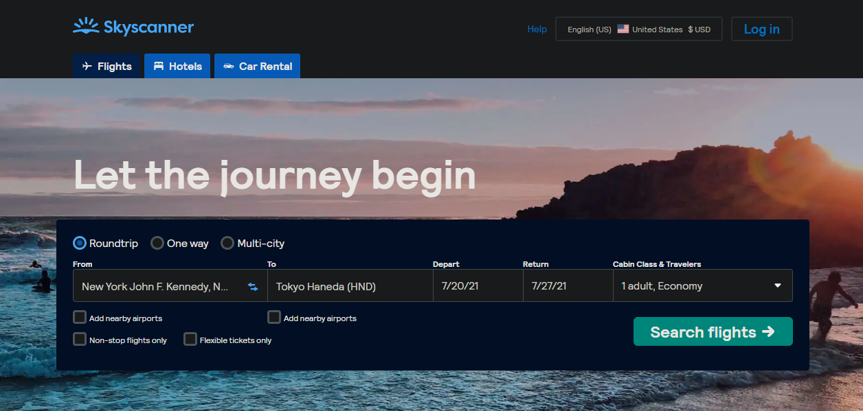 30 wahnsinnig nützliche Websites, die eines Tages nützlich sein werden - 07 Skyscanner 2021