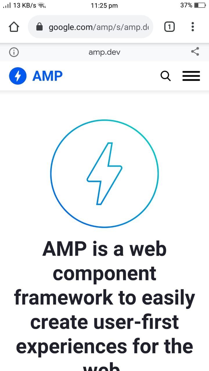 AMP mobile site of AMP.DEV