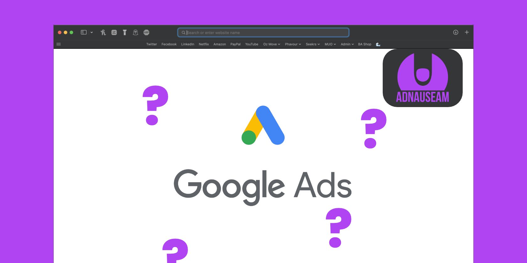 Google Ads on a browser using AdNauseam.