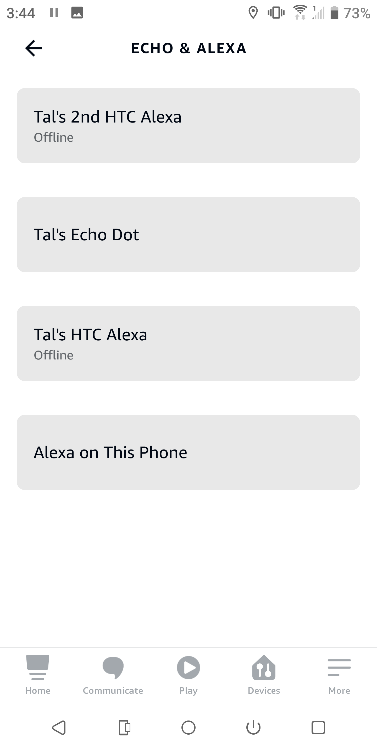 Alexa app devices