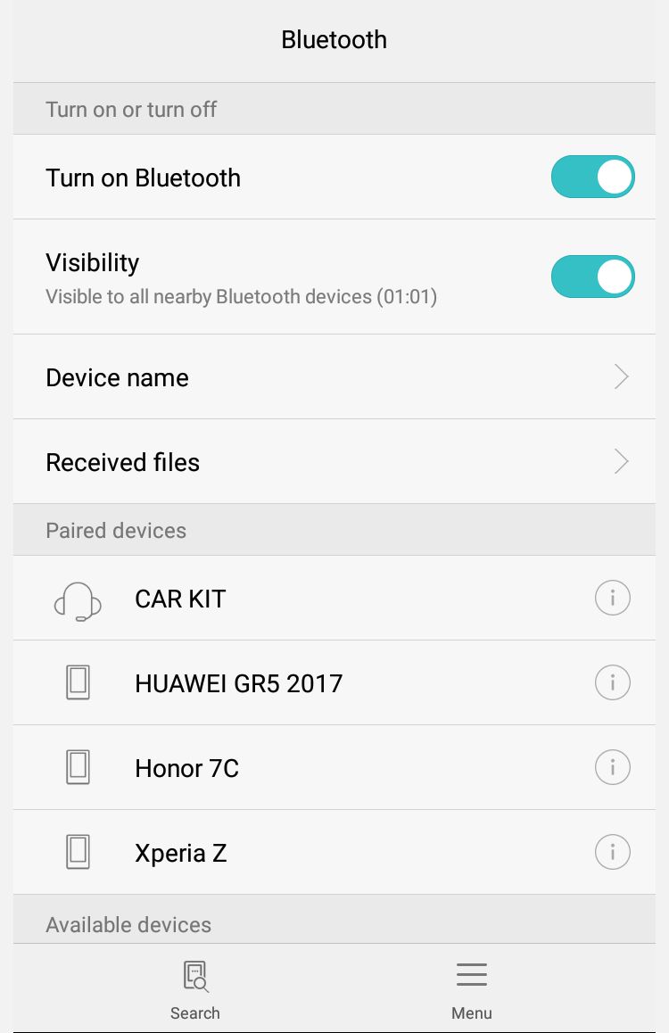 Android-Bluetooth-settings