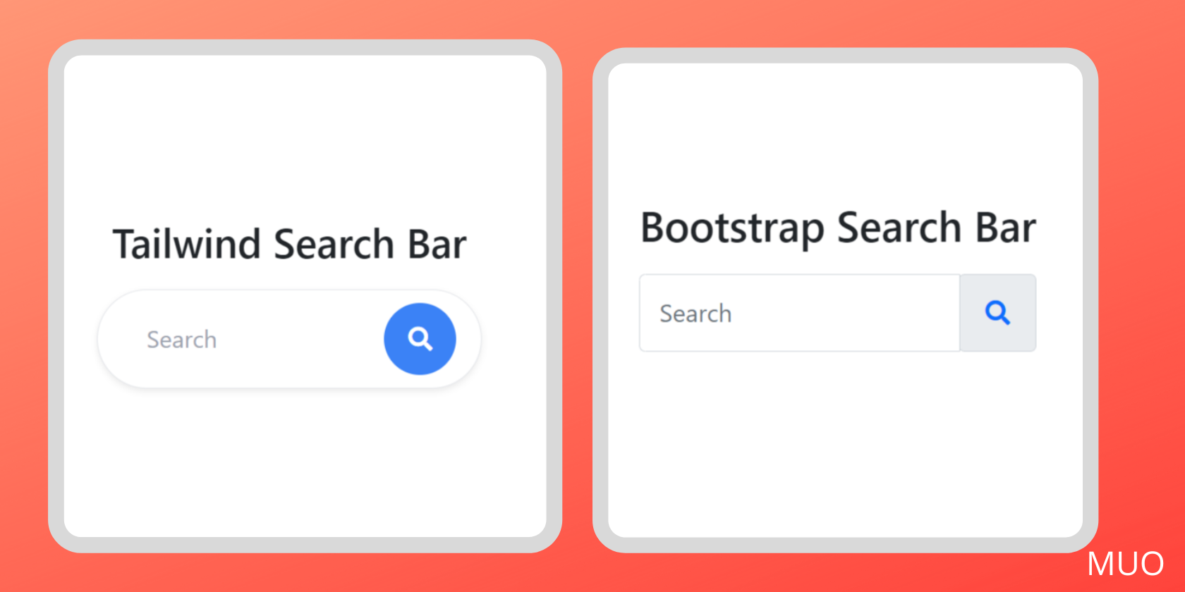 Bootstrap search bar vs tailwind search bar