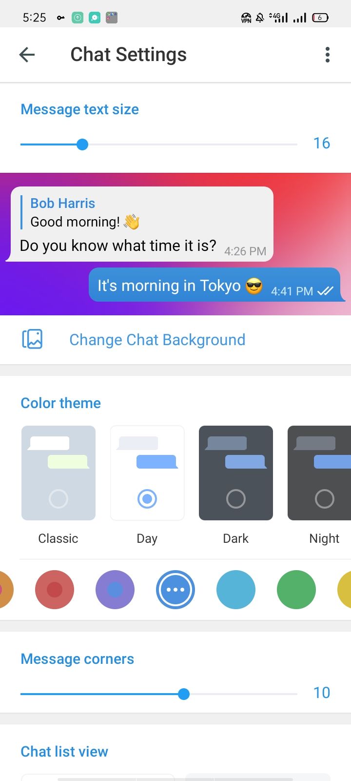 Chat Settings In Telegram App