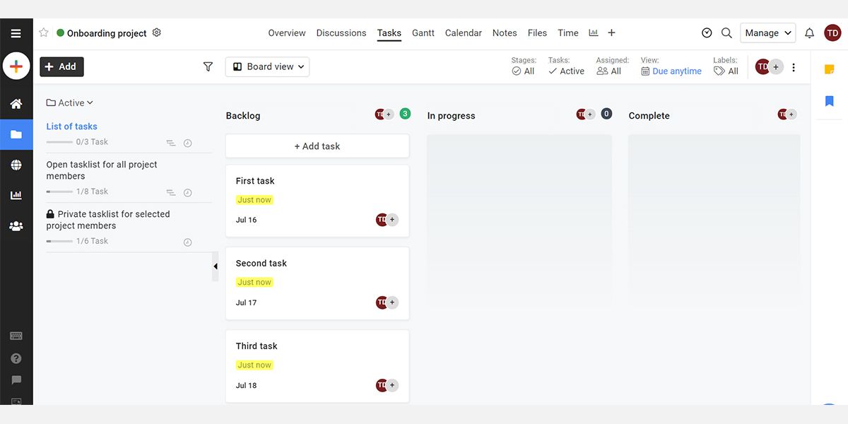 The look of ProofHub web-app tasks