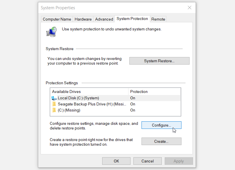 Configuring-PC-System-Restore-Settings