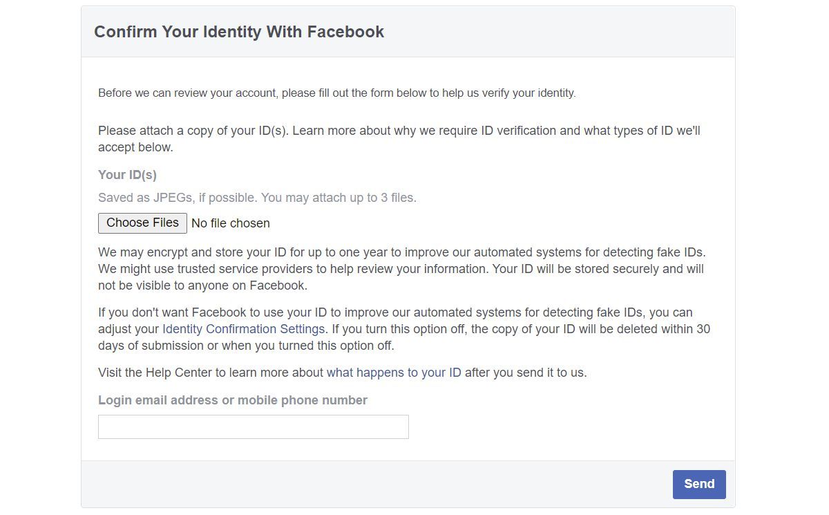 facebook login information