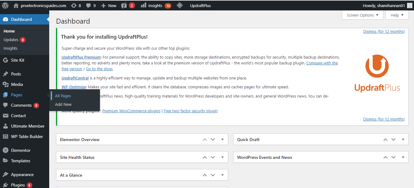Dashboard Menu To Select Pages For Restriction - Come limitare il contenuto agli utenti registrati sul tuo sito Web WordPress