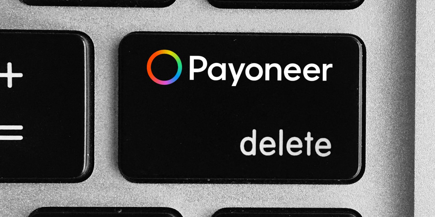The Payoneer logo above the delete key.