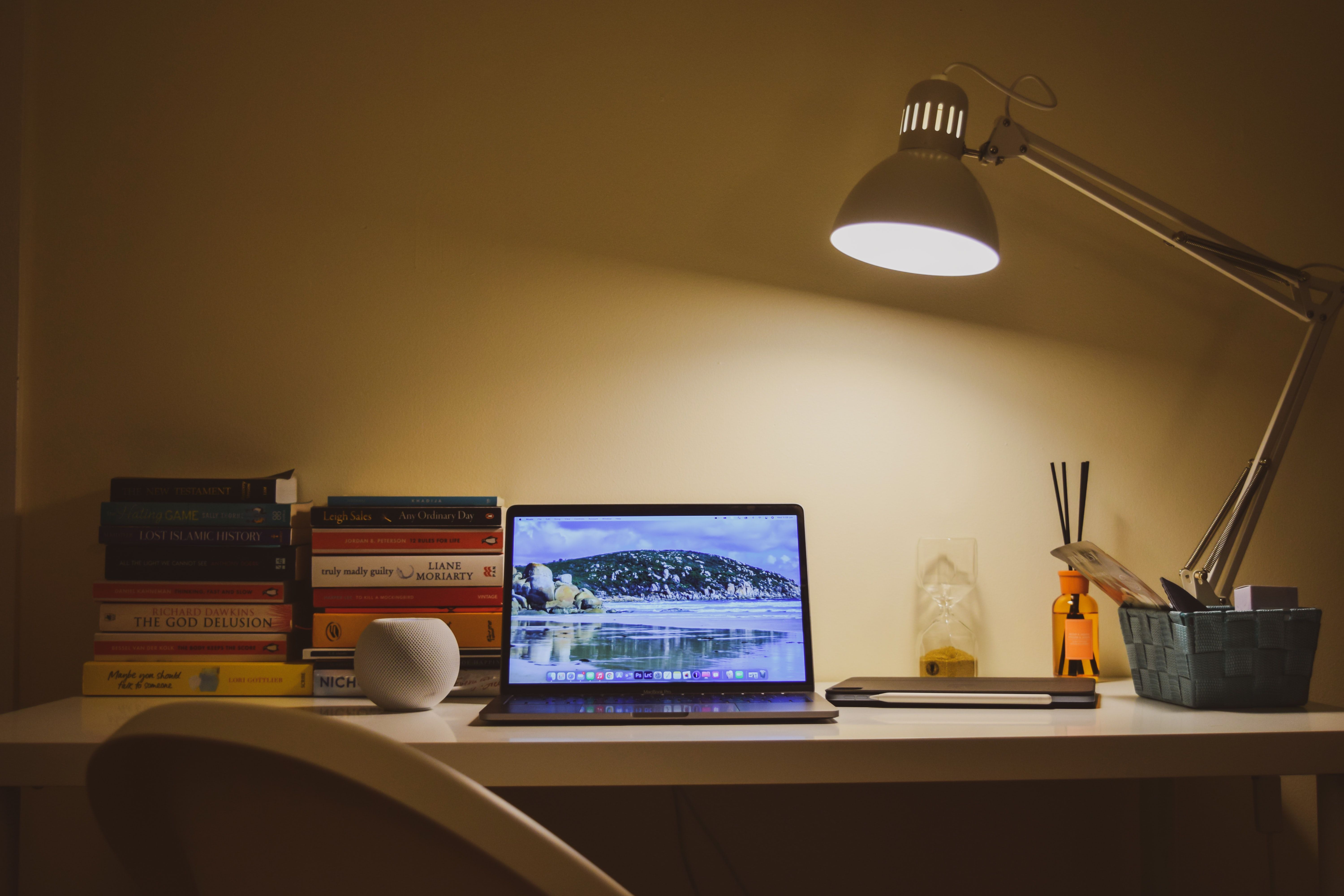 Desk with Lamp
