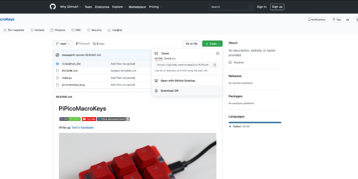 Downloading of PiPicoMain from GitHub