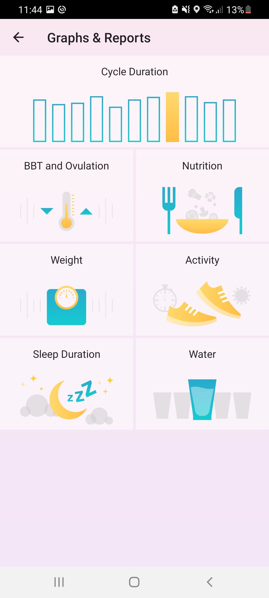 Tracking symptoms in the Flo free period tracking app