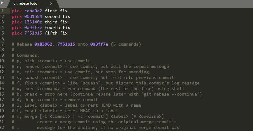 Git-Tutorial für Fortgeschrittene - Git rebase interactive file