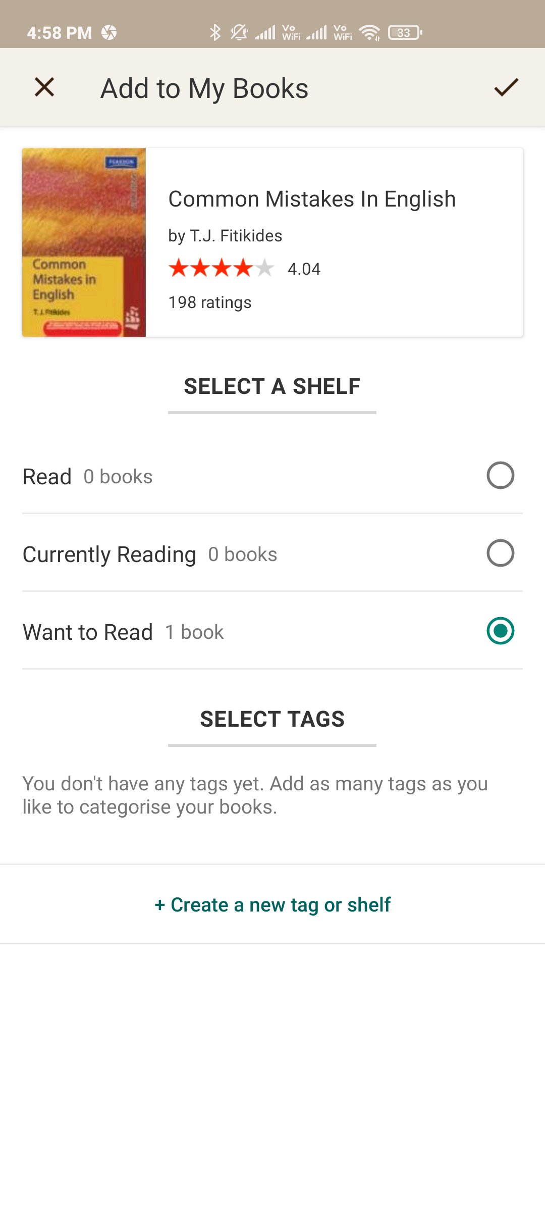 اضافه شدن به کتاب به مجموعه در Goodreads