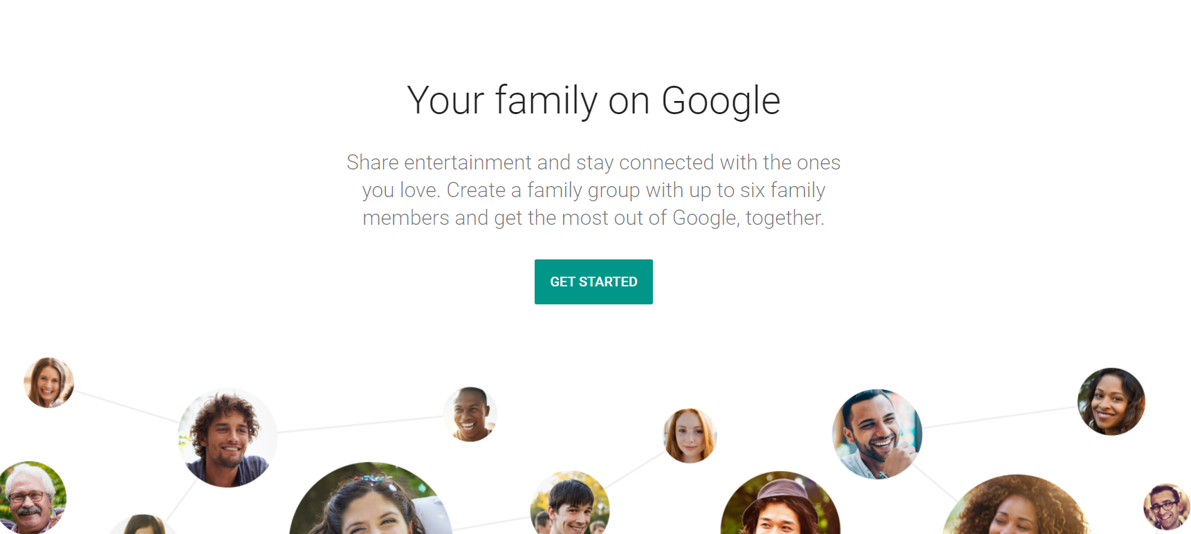 Screenshot of Google families setup page