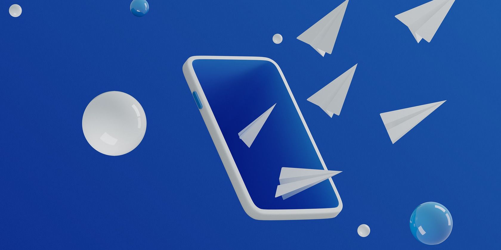 Graphic Of Mobile With Paper Airplanes Flying From Screen