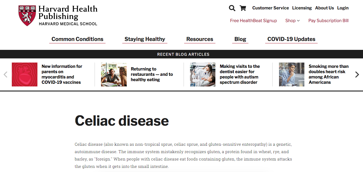 Harvard celiac disease - I 4 migliori siti web per informarsi sulla celiachia