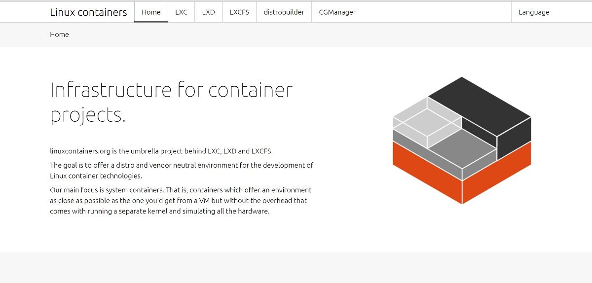 Linux Containers Website Interface 