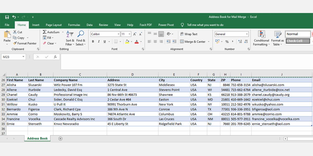 Where data should be available within the Excel workbook