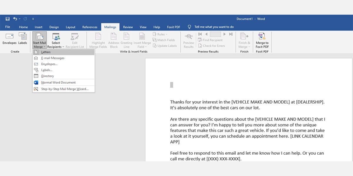 So erstellen Sie einen Seriendruck in Word - Mail Merge Word 08 01