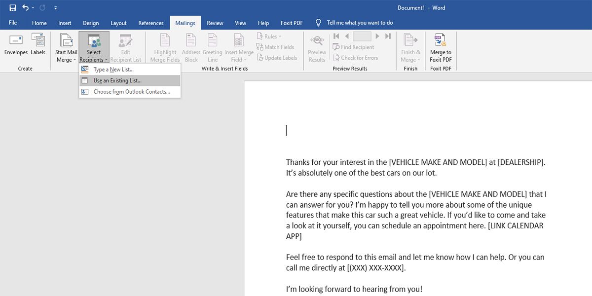 So erstellen Sie einen Seriendruck in Word - Mail Merge Word 09