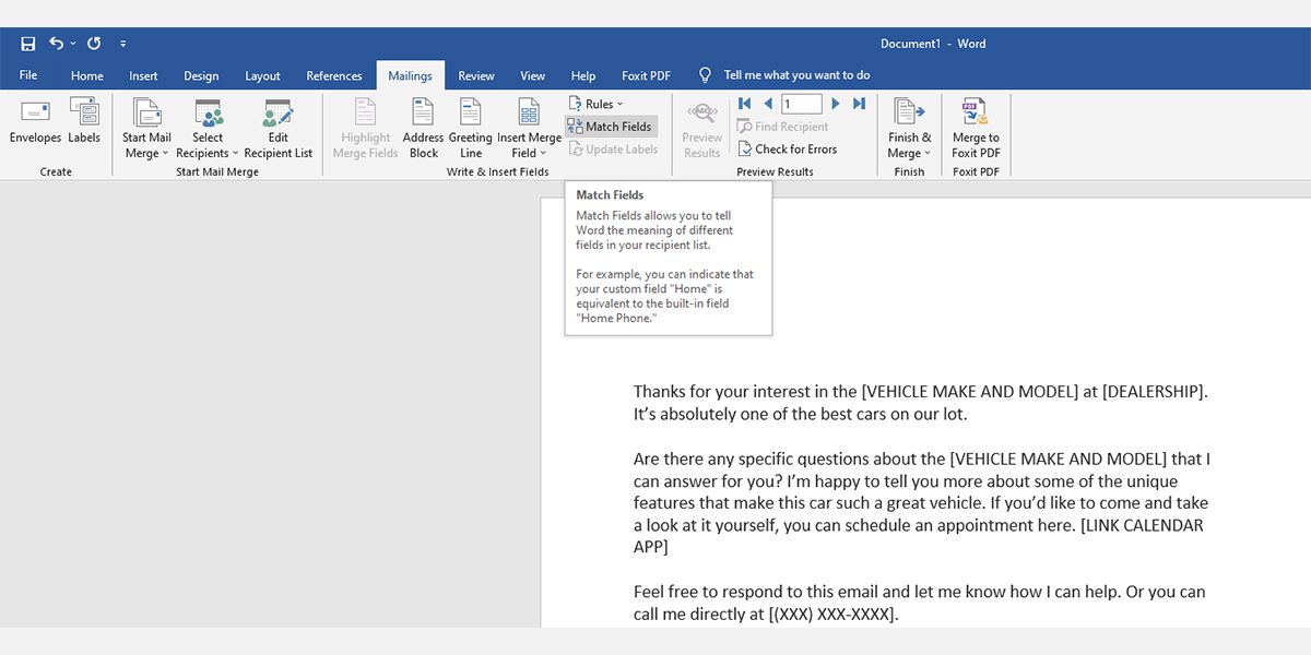 So erstellen Sie einen Seriendruck in Word - Mail Merge Word 12 01